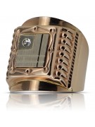 Ruso rosa rosa 14k 585 oro Sello de hombre csc004r