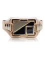 Vintage rose pink 14k 585 gold Men's Onyx signet csc005rw