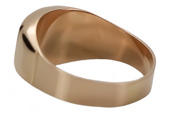 Русская роза розовая 14к 585 золото мужская печатка csc008r