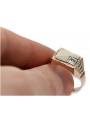 Vintage rose pink 14k 585 gold Men's zircon signet csc009rw