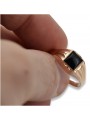 Vintage rose pink 14k 585 gold Men's onyx signet csc010r