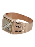 Rusă roz roz 14k 585 aur men's signet csc017r