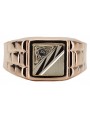 Rusă roz roz 14k 585 aur men's signet csc017r