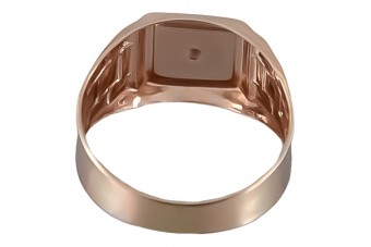 Ruso rosa rosa 14k oro 585 Anillo de sello para hombre csc018r