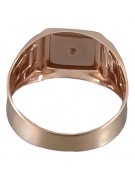 Ruso rosa rosa 14k oro 585 Anillo de sello para hombre csc018r