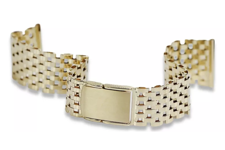 Bracelet de montre en or 14k 585 pour homme jaune italien mbw005y