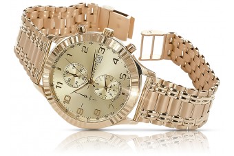 Rosa rusa Reloj soviético de oro soviético 14k 585 para hombre Geneve mw007r&mbw006r