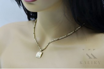 копия золотого медальона Bozia 14k 585 с цепочкой Corda Figaro pm004yM&cc004y45