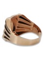 Ruso rosa rosa 14k oro 585 Anillo de sello para hombre csn006r