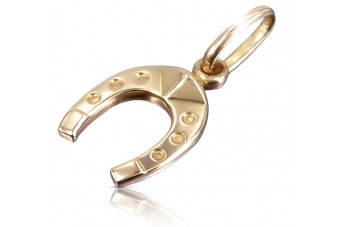 "No Stone, Pure 14K Rose Gold Vintage Horseshoe Pendant" vpn006