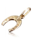 "No Stone, Pure 14K Rose Gold Vintage Horseshoe Pendant" vpn006