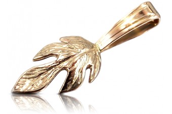 Elegancki Vintage Wisiorek Liść z Różowego Złota 14k Bez Kamieni vpn018