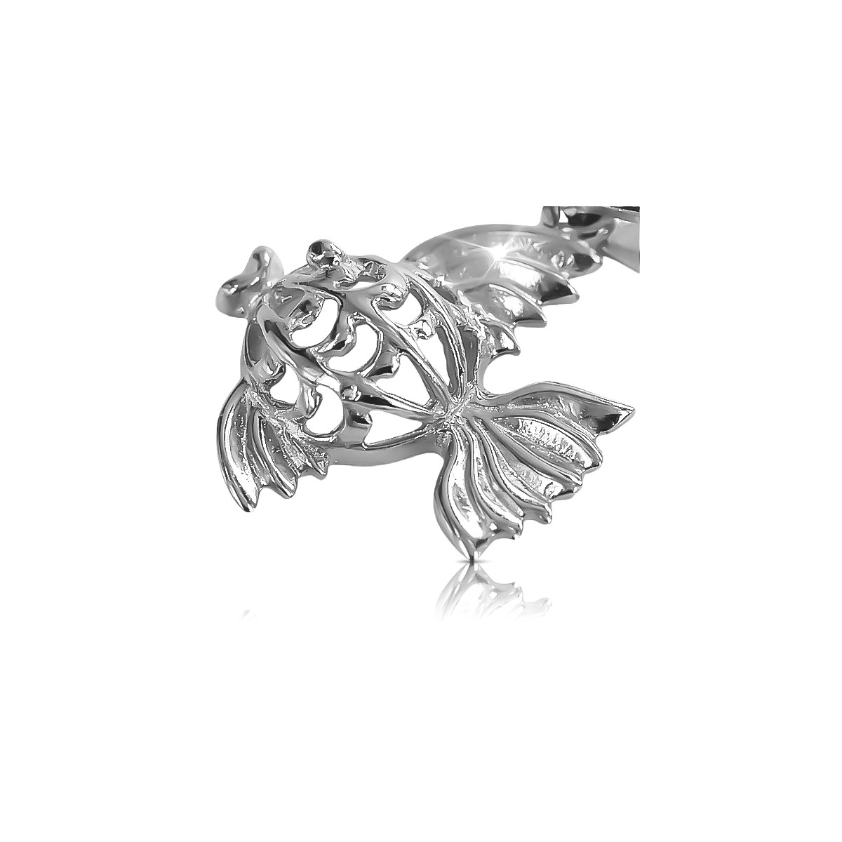 Argent soviétique russe 925 URSS Pendentif poisson vintage vpn021s