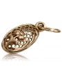 "No Stones 14K 585 Rose Gold Vintage Flower Pendant" vpn036