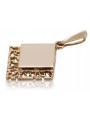 "Original Vintage Rose Pink 14K Gold Square Pendant - No Stone Design" vpn041