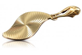 Oryginalny Wyrób Vintage, Wisiorek z Liścia w Różowym Złocie 14k Bez vpn048