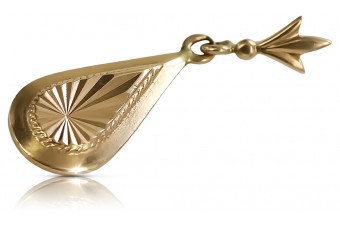 "Pendentif Feuille d'Or Rose 14 carats 585 Élégant et Vintage" vpn055