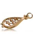 "No Stones, Pure Vintage 14K Rose Gold Fish Pendant" vpn063