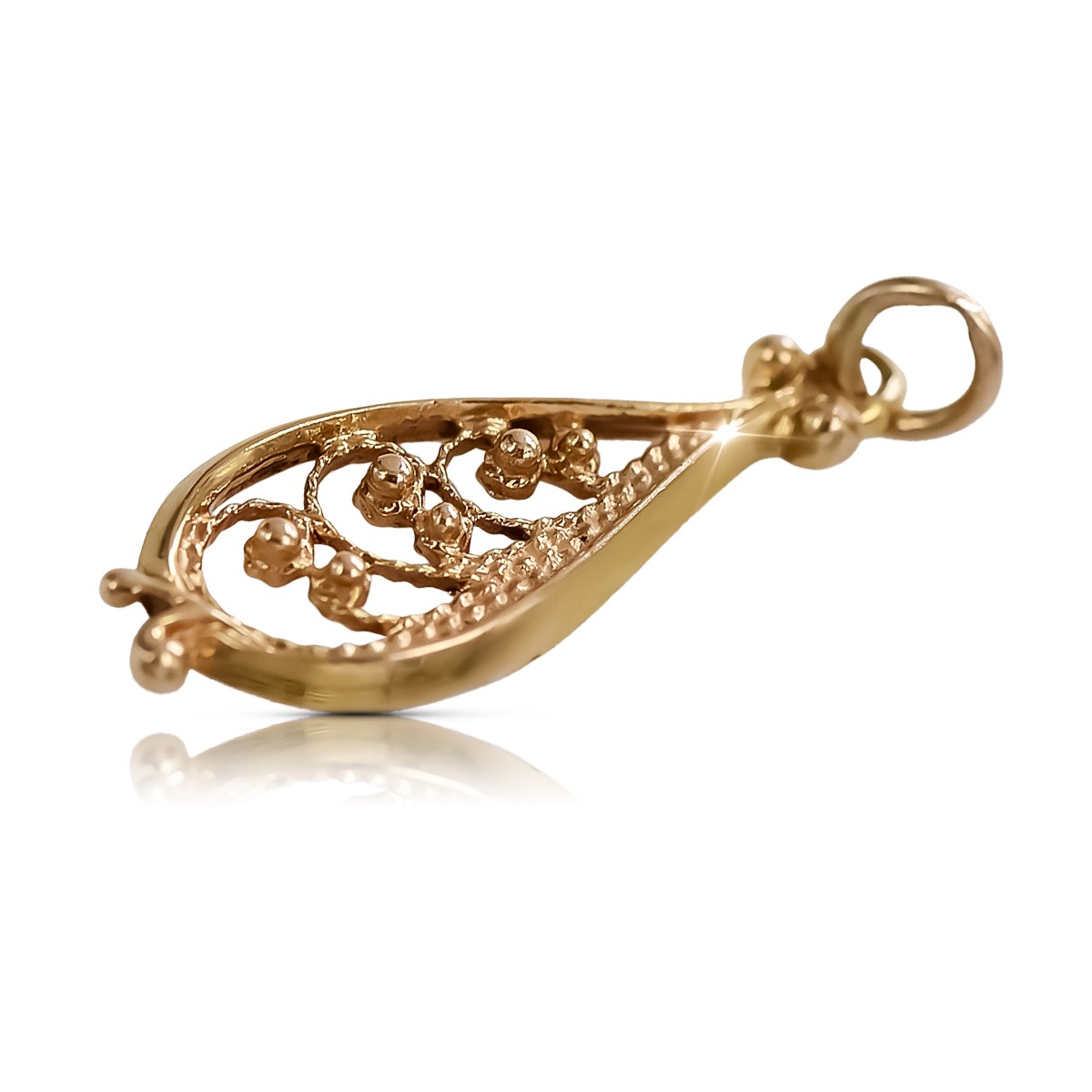 "No Stones, Pure Vintage 14K Rose Gold Fish Pendant" vpn063