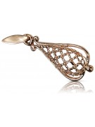 "Pendentif Feuille d'Or Rose 14 carats 585 Vintage, Pas de Pierres Incluses" vpn082