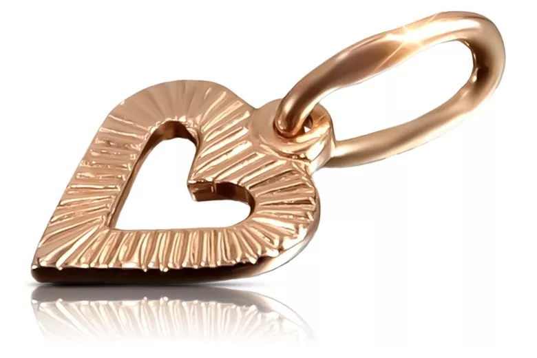 "Original Vintage 14K Rose Gold Heart Pendant, No Stones Included" vpn087