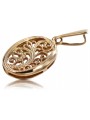 "Pendentif ovale vintage en or rose 14 carats 585, Pas de pierres" vpn088