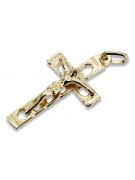 Croix catholique en or 14k 585 pendentif croix avec Jésus or jaune ctc028y