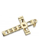 Croix catholique en or 14k 585 pendentif croix avec Jésus or jaune ctc028y