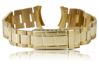 Pulsera de reloj estilo Rolex de oro amarillo de 14k mbw017y