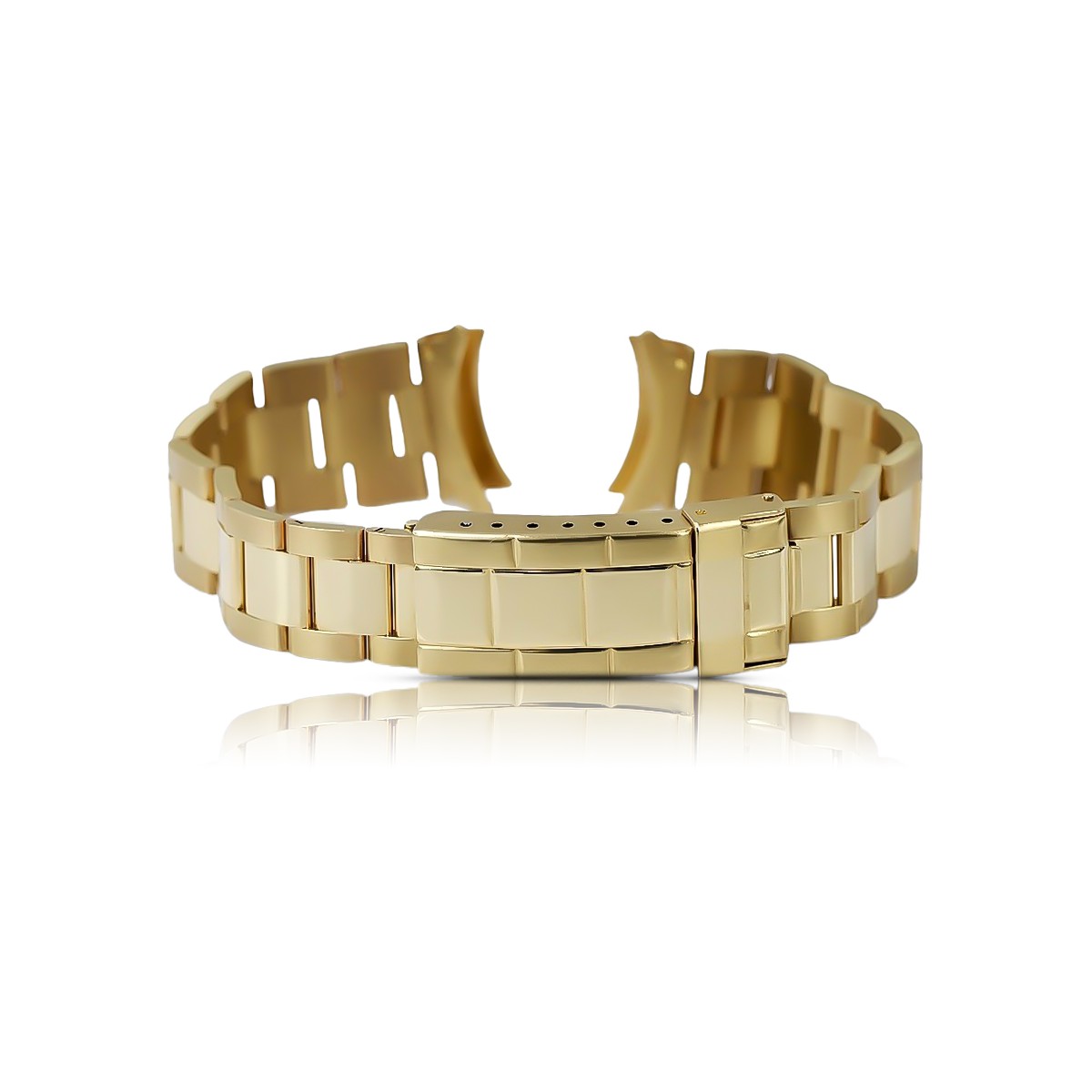 Pulsera de reloj estilo Rolex de oro amarillo de 14k mbw017y