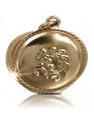 "Classic No-Stone 14K Rose Gold Vintage Pendant" vpn001