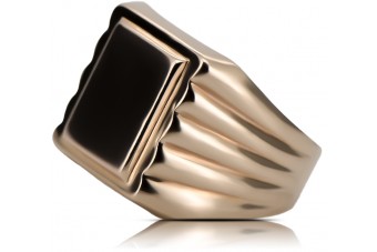 Anillo de sello de oro masculino 14k 585. Oro ruso vs034