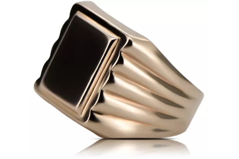 Anillo de sello de oro masculino 14k 585. Oro ruso vs034