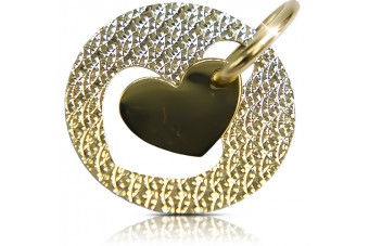 Jaune italien or 14 carats beau pendentif cpn011yw