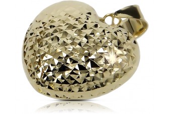 Pendentif coeur jaune en or 14 carats cpn017y