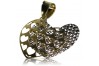 "Pendentif Coeur Unique en Or Jaune Blanc 14k 585 Magnifique" cpn024yw