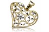 "Stunning Modern 14K Yellow White Gold Heart Pendant from Italy" cpn030