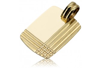 Colgante de placa de identificación moderna para hombre de oro de 14k cpn058y