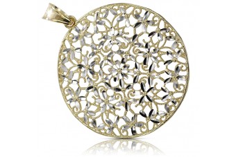 "Pendentif Italien Contemporain en Or Jaune et Blanc 14k" cpn027yw