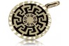 Jaune blanc or 14k belle pendentif grec onyx cpc033y