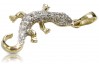 Pendentif en or 14 carats 585 lézard italien cpc009y