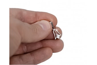 Russische sowjetische Silber 925 UdSSR Vintage Blumenanhänger vpn014s