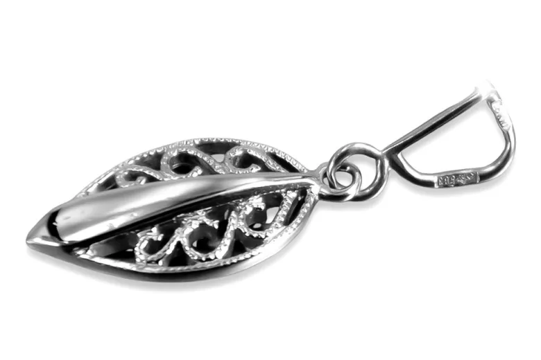 Russe soviétique argent 925 URSS Pendentif feuille vintage vpn081s