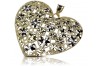 "Or Jaune Blanc 14k Pendentif Coeur Moderne Splendide" cpn003yw