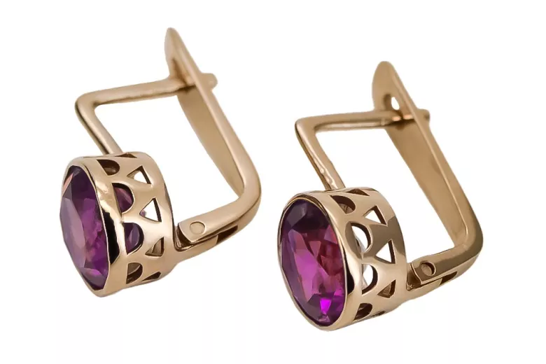 "Exquisite Amethyst Vintage-Roségold 14 Karat Ohrstecker" vec107