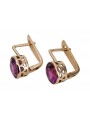 "14K 585 Original Vintage Rose Gold and Amethyst Earrings" vec107