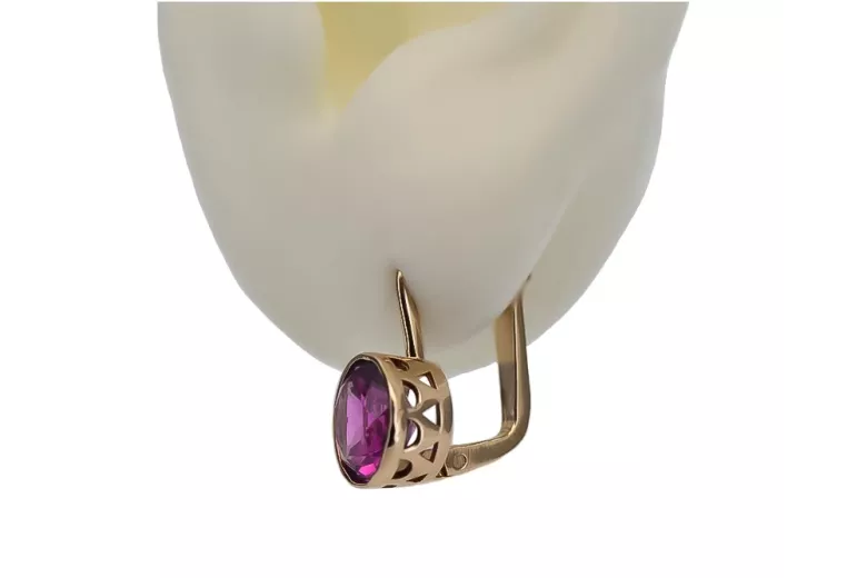 "Exquisite Amethyst Vintage-Roségold 14 Karat Ohrstecker" vec107