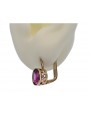 "14K 585 Original Vintage Rose Gold and Amethyst Earrings" vec107