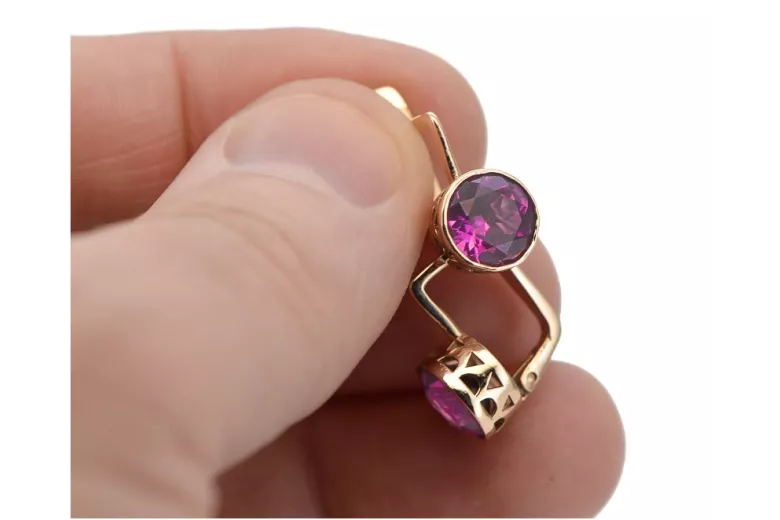 "Exquisite Amethyst Vintage-Roségold 14 Karat Ohrstecker" vec107