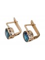 "Authentic Vintage 14K Rose Gold Earrings Highlighting Aquamarine Gems" vec107